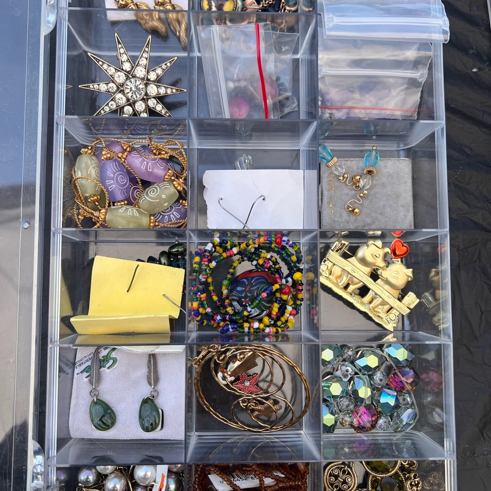 Mystery Jewelry in Clear Compartment Organizer Box